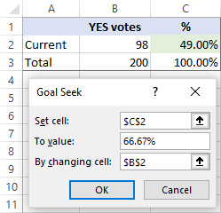 При смене ячейки - количество голосов «Да» (B2)