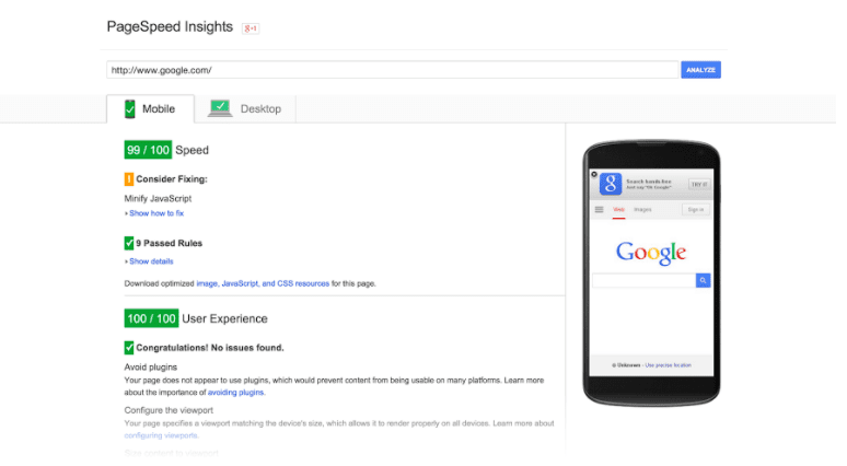 Google PageSpeed ​​Insights   или   Проверьте мой сайт с Google   ,